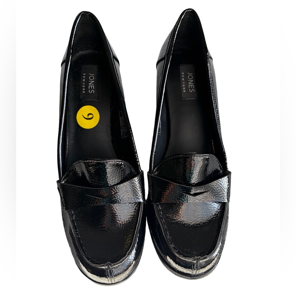 Jones New York Black Patent Penny Loafers